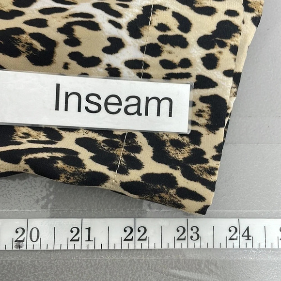 WAYF Pants Elastic Waist Flowy Cheetah Print Brown Black Size Medium M - Picture 11 of 11